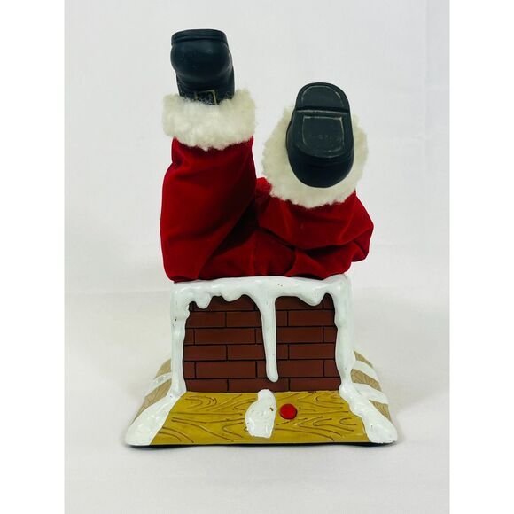 1999 Gemmy Santa Stuck in Chimney Animatronic Talking Kicking WORKS - Picture 1 of 7